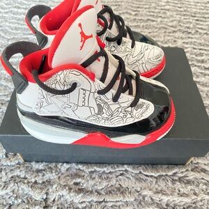 Kids' Black and Red Jordan Shoes